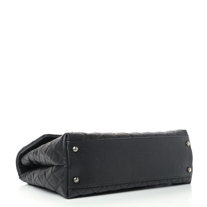 Chanel Caviar Lizard Quilted Medium Coco Handle Flap Black 3 of 10
