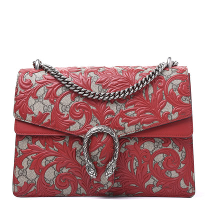 Gucci GG Supreme Monogram Arabesque Medium Dionysus Shoulder Bag Hibiscus Red 1 of 8