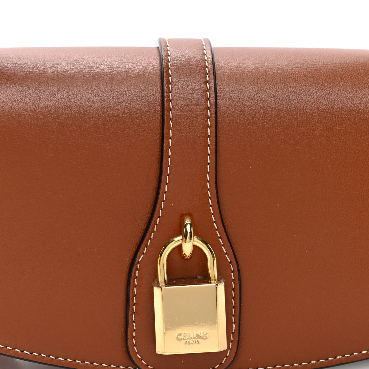 Celine Smooth Calfskin Tabou Clutch on Strap Tan 7 of 9