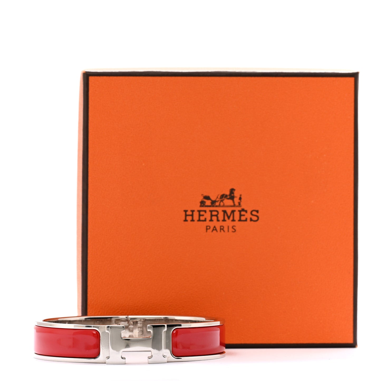 Enamel Narrow Clic Clac H Bracelet PM Rouge Amarante