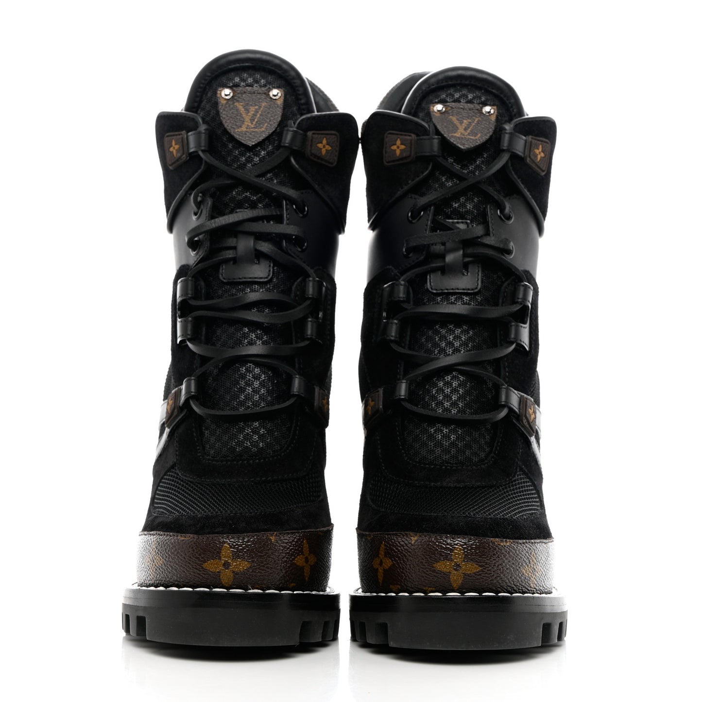 Suede Calfskin Monogram Star Trail Ankle Boots 39 Black