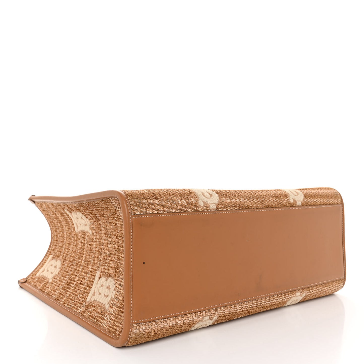 Raffia Calfskin Large Freya Tote Natural