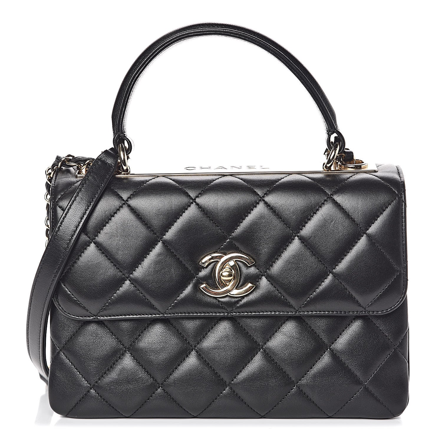 Chanel Lambskin Quilted Small Trendy CC Dual Handle Flap Bag Black 1 of 10