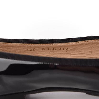 Chanel Patent CC Cap Toe Ballerina Flats 37.5 Black 9 of 9