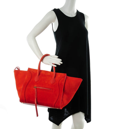 Celine Nubuck Medium Phantom Luggage Bright Orange 2 of 8