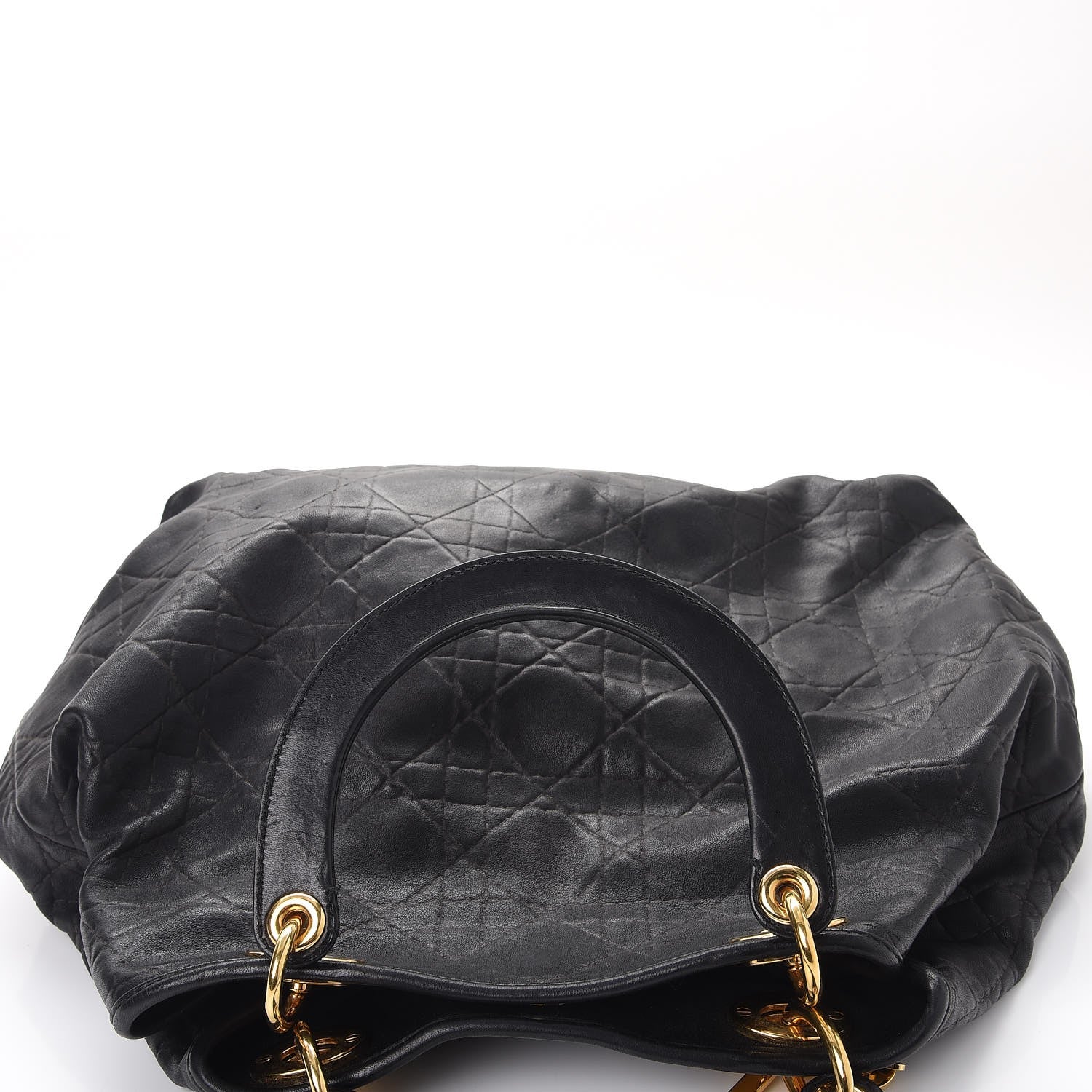 Christian Dior Lambskin Cannage Large Soft Lady Dior Shopping Tote Black 10 of 15
