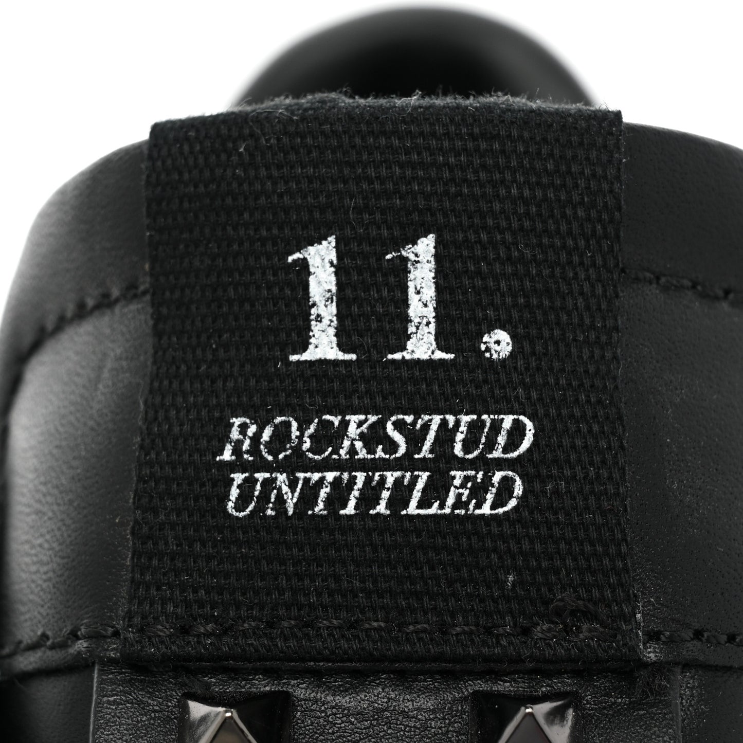 Calfskin Mens Rockstud Untitled Open Sneakers 42 Black