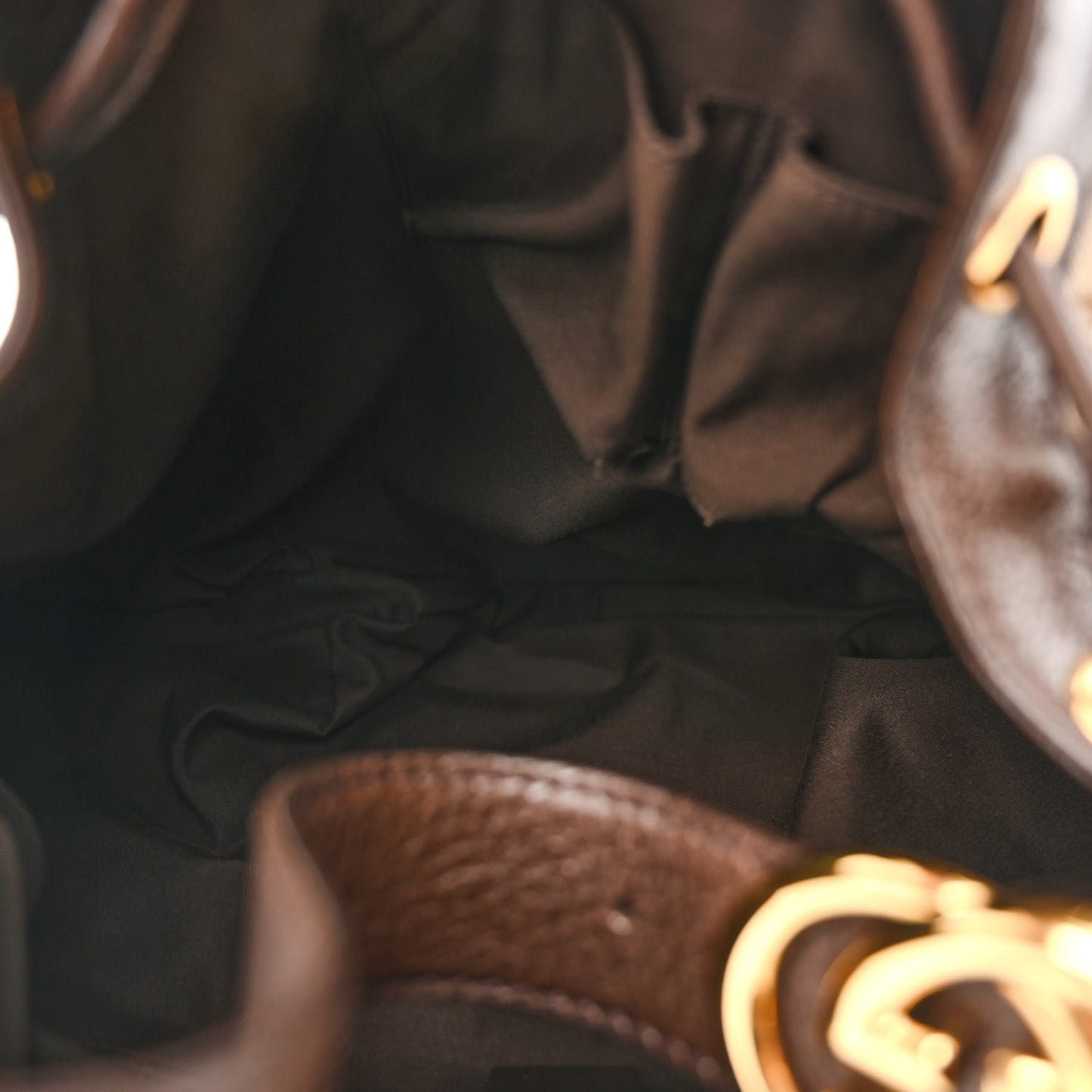 Monogram Medium Interlocking Icon Shoulder Bag Dark Brown