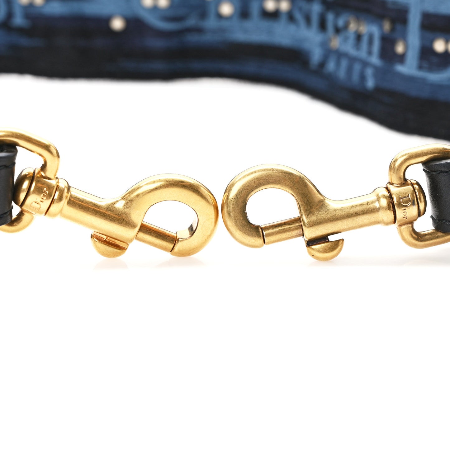 Canvas Embroidered Studded KaleiDiorscopic Adjustable Shoulder Strap Blue