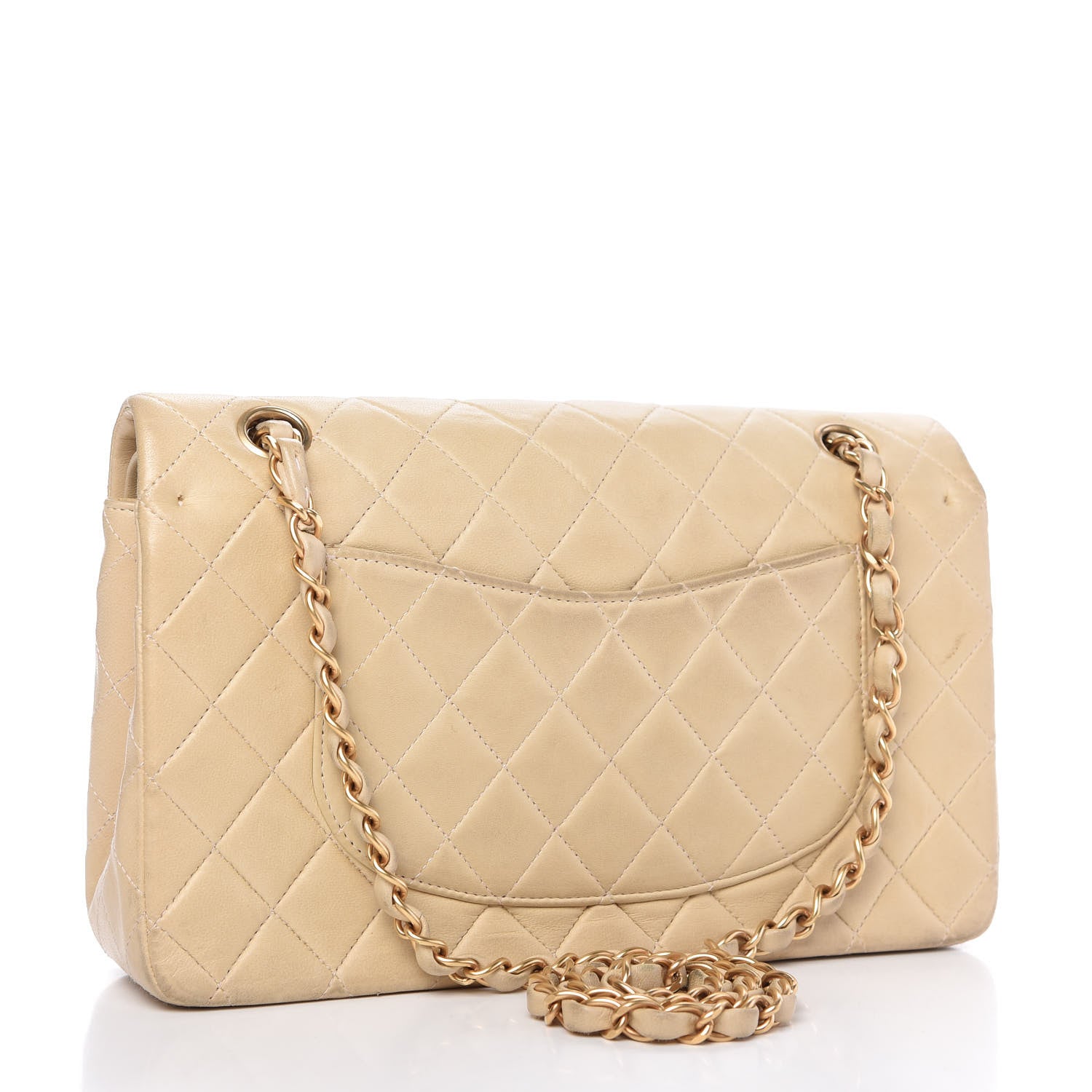 Chanel Lambskin Quilted Medium Double Flap Beige 4 of 11