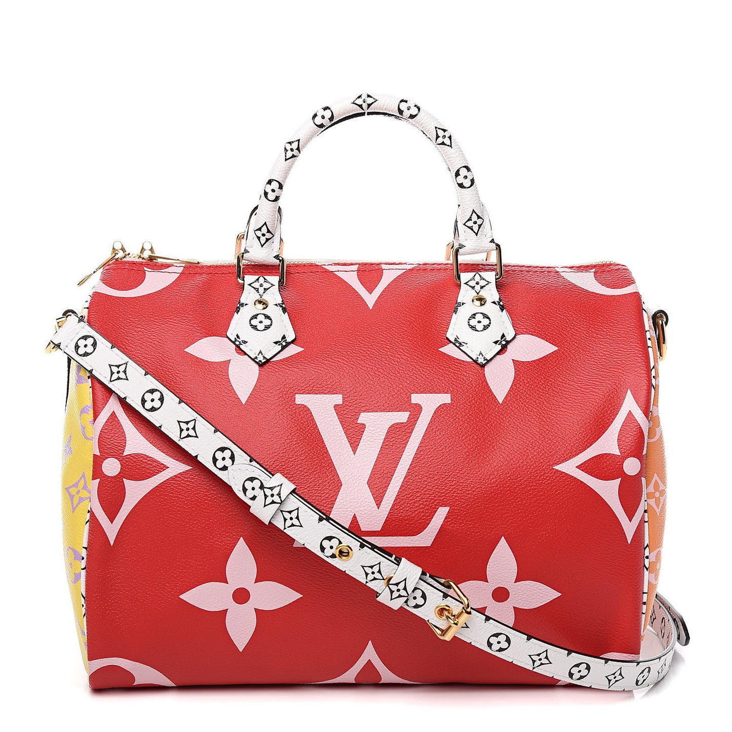 Monogram Giant Speedy Bandouliere 30 Rouge