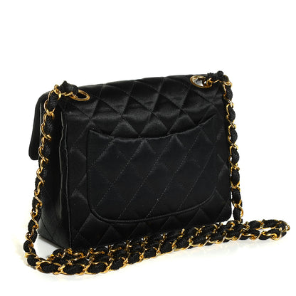 Chanel Quilted Satin Mini Square Flap Black 3 of 8