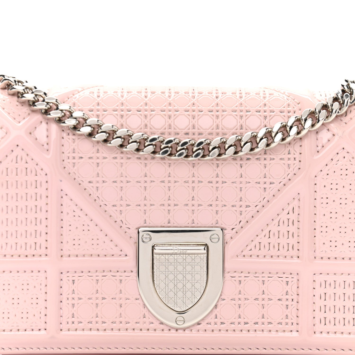 Christian Dior Patent Micro-Cannage Baby Diorama Flap Bag Pale Pink 8 of 13