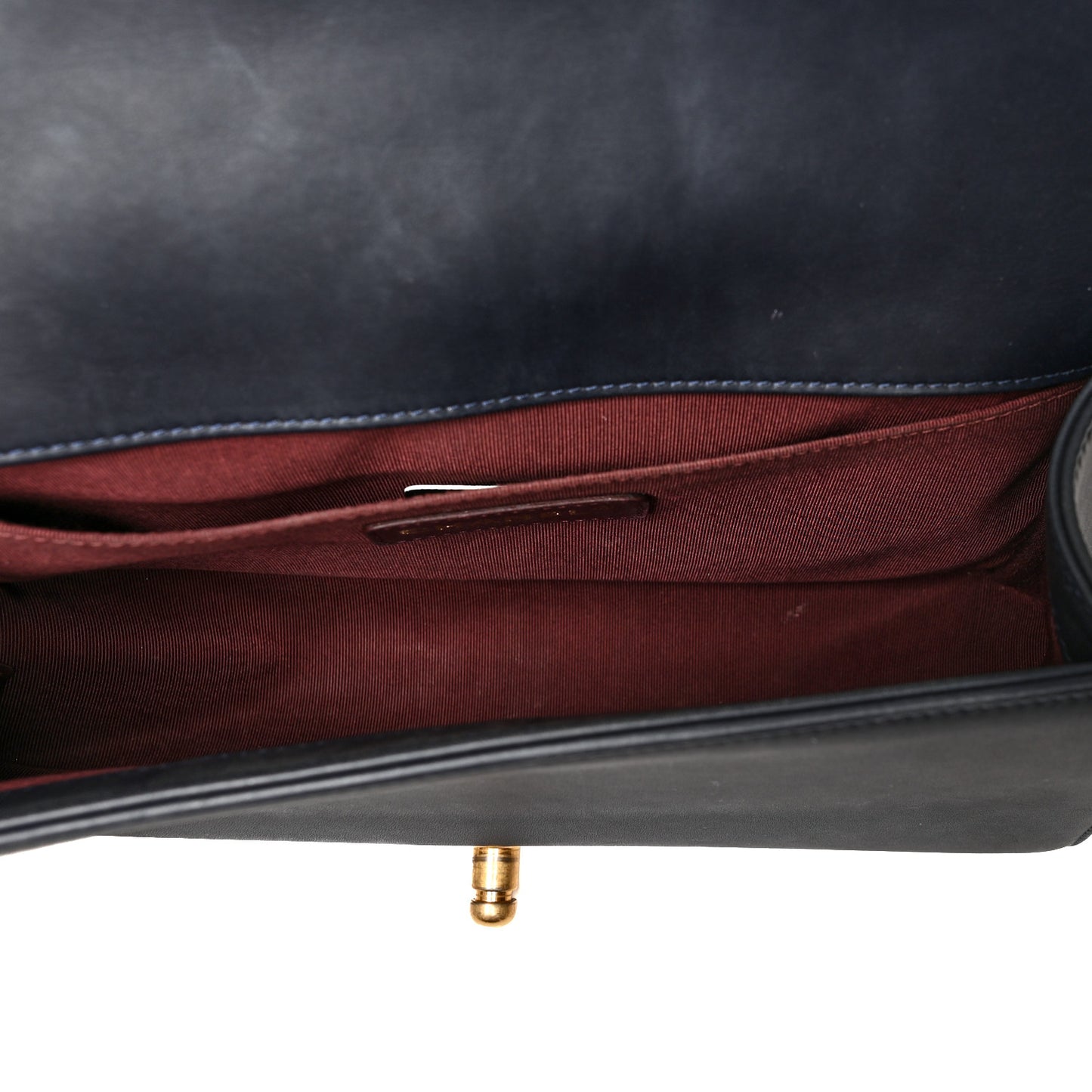 Caviar Suede Calfskin Chevron Medium Boy Flap Navy