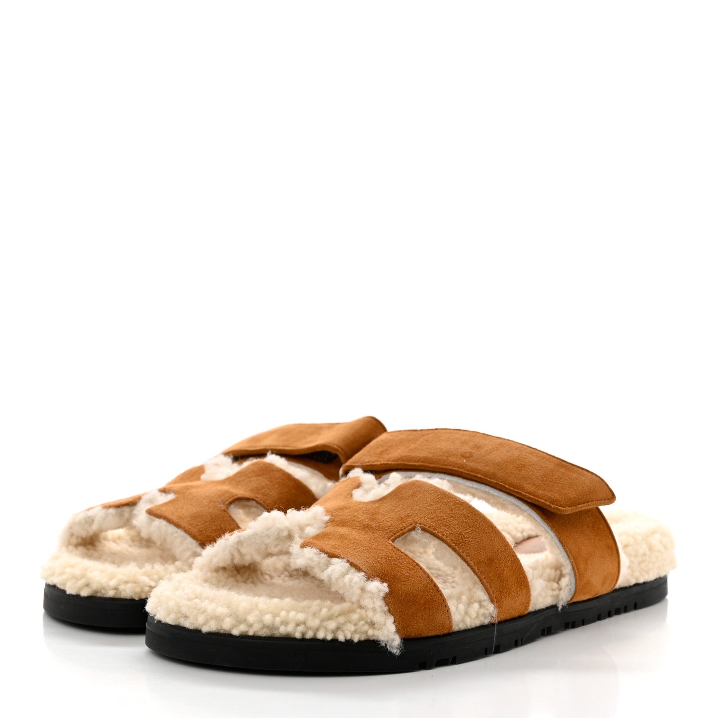Suede Goatskin Woolskin Womens Chypre Sandals 37 Naturel Ecru