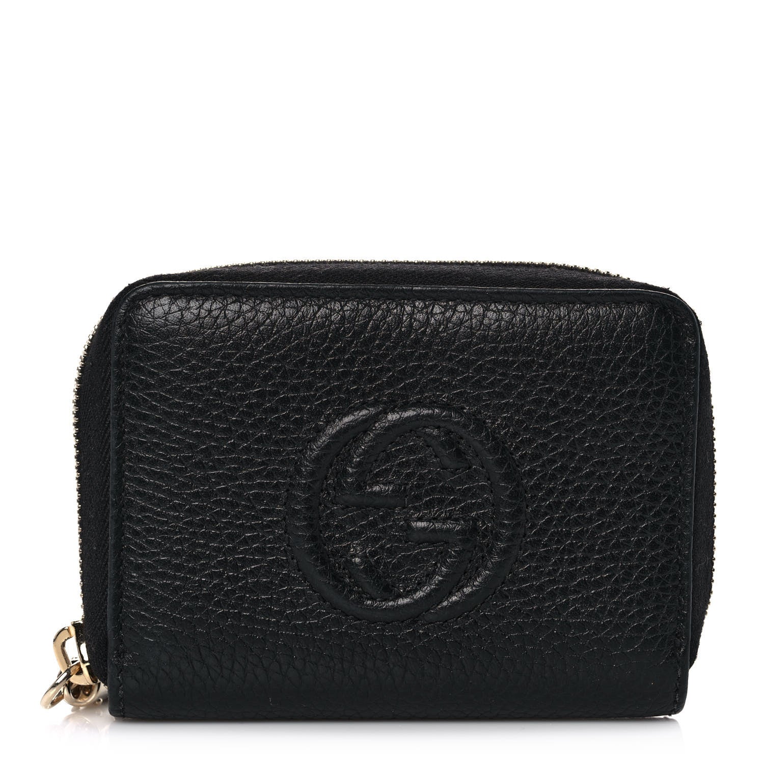 Gucci Pebbled Calfskin Small Soho Zip Around Wallet Black 1 of 10