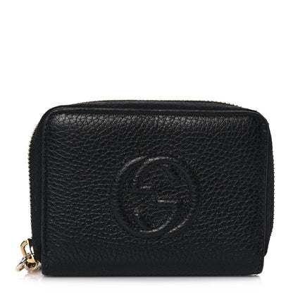 Gucci Pebbled Calfskin Small Soho Zip Around Wallet Black 1 of 10