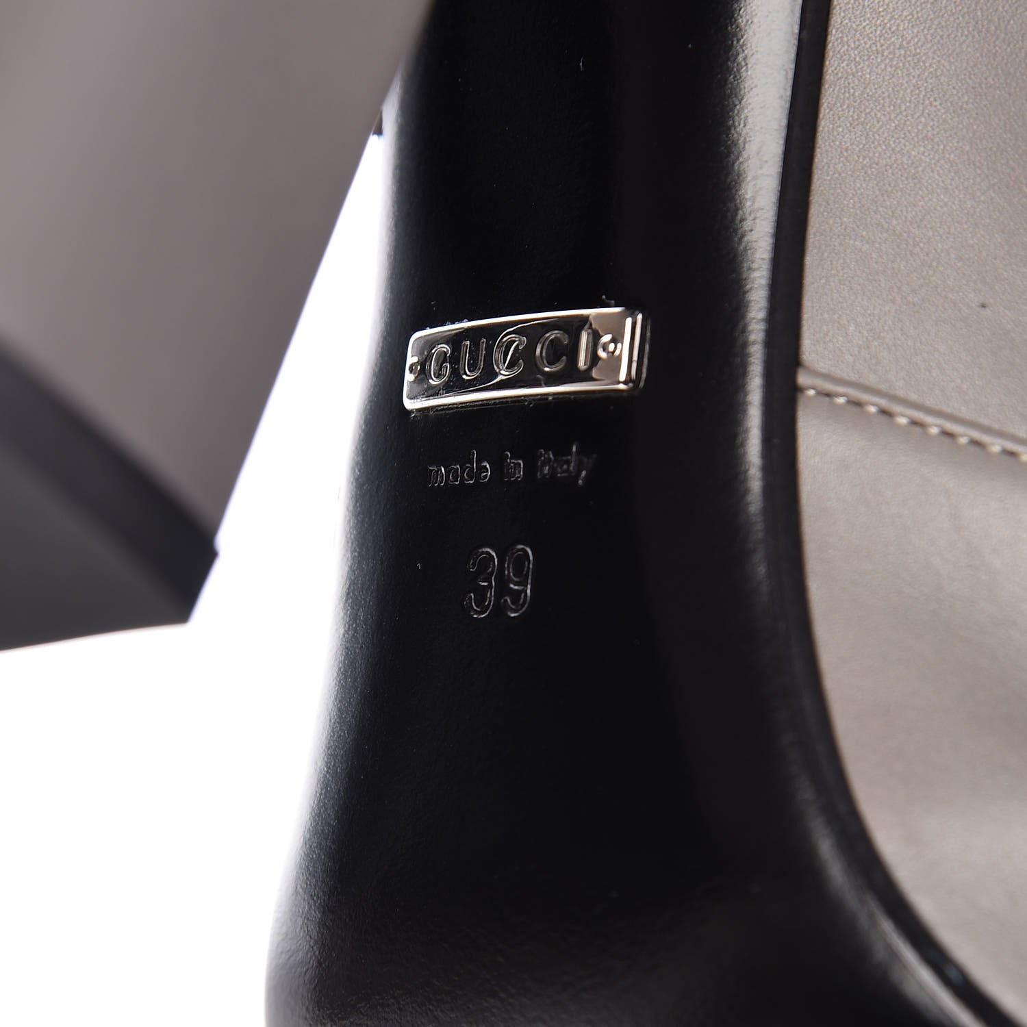 Gucci Calfskin Twiggy Horsebit Boot 39 Storm Grey 6 of 12
