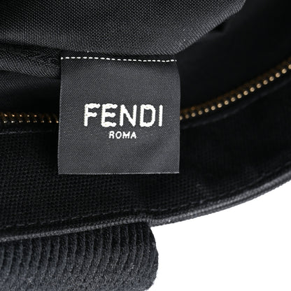 Fendi X VERSACE Cotton Canvas Cuoio Romano Fendace Logo Embroidered Signature Shopping Tote Black Gold 8 of 11
