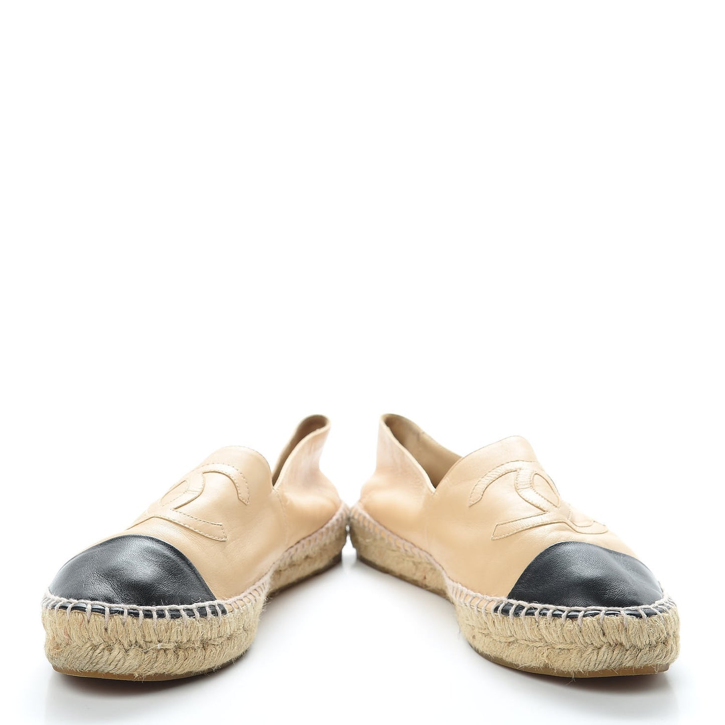 Lambskin CC Espadrilles 40 Beige Black
