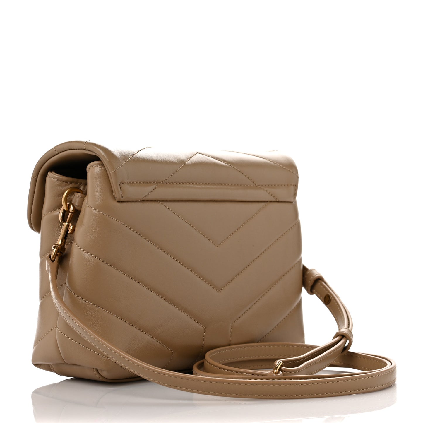Calfskin Y Quilted Monogram Toy Loulou Crossbody Bag Dark Beige