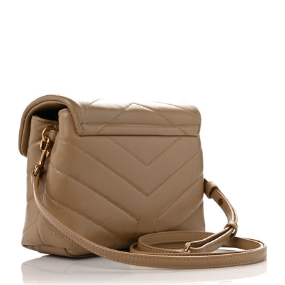 Saint Laurent Calfskin Y Quilted Monogram Toy Loulou Crossbody Bag Dark Beige 3 of 10