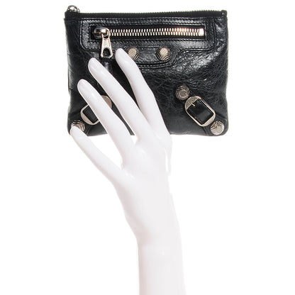 Balenciaga Agneau Giant Silver Hardware M Porte-Monnaie Coin Purse Black 2 of 12