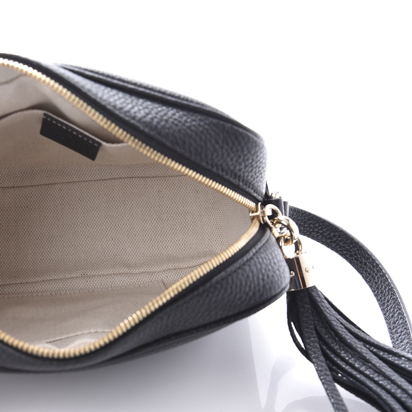 Pebbled Calfskin Small Soho Disco Bag Black