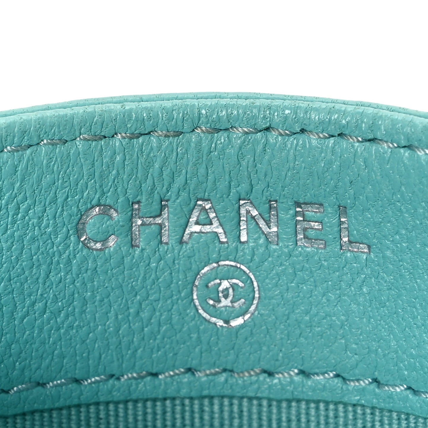 Lambskin Quilted Card Holder Turquoise