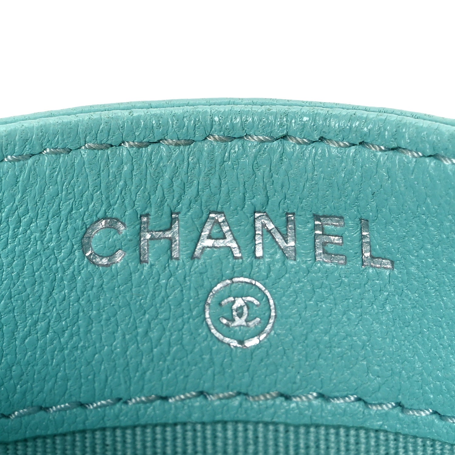 Chanel Lambskin Quilted Card Holder Turquoise 6 of 9