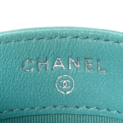 Chanel Lambskin Quilted Card Holder Turquoise 6 of 9