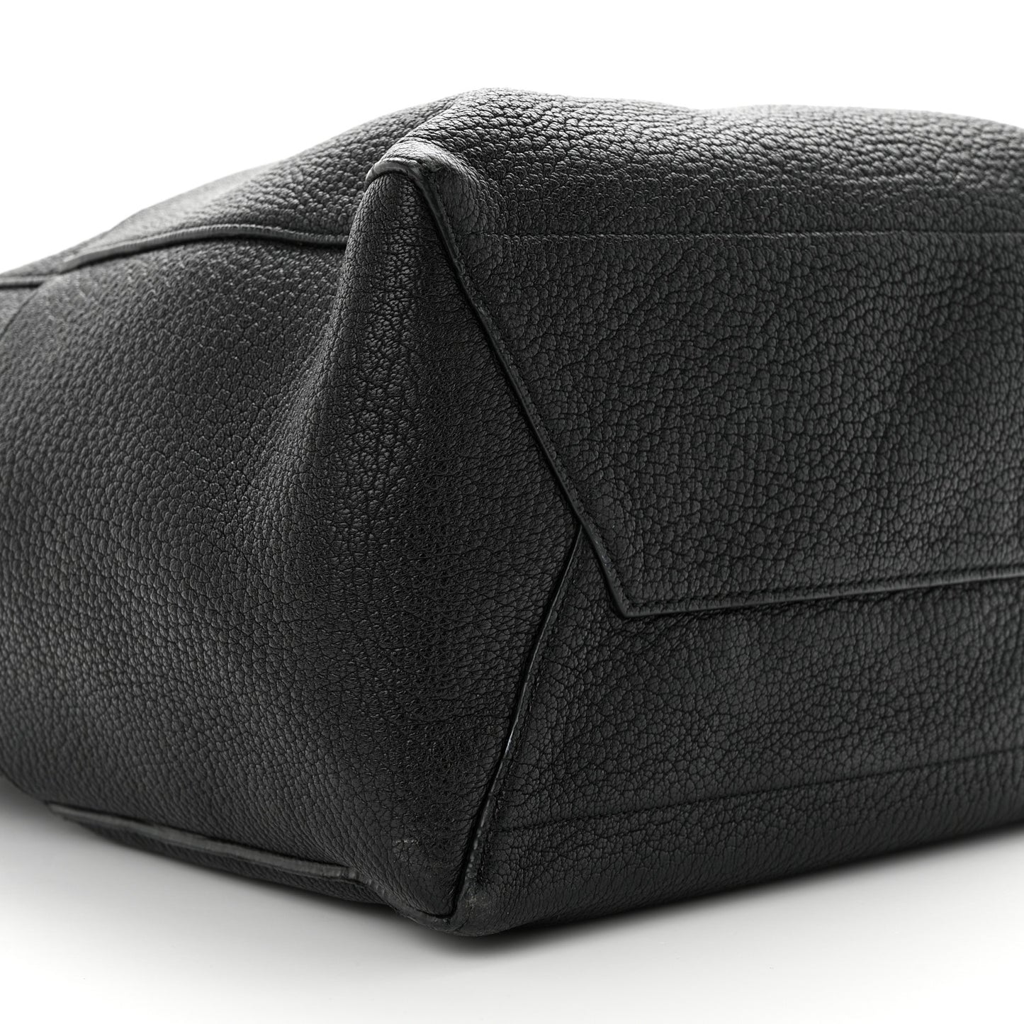 Soft Grained Calfskin Sangle Bucket Bag Black