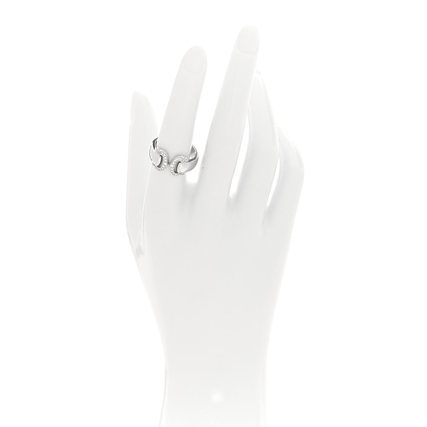 18K White Gold Diamond C De Cartier Ring 54 7