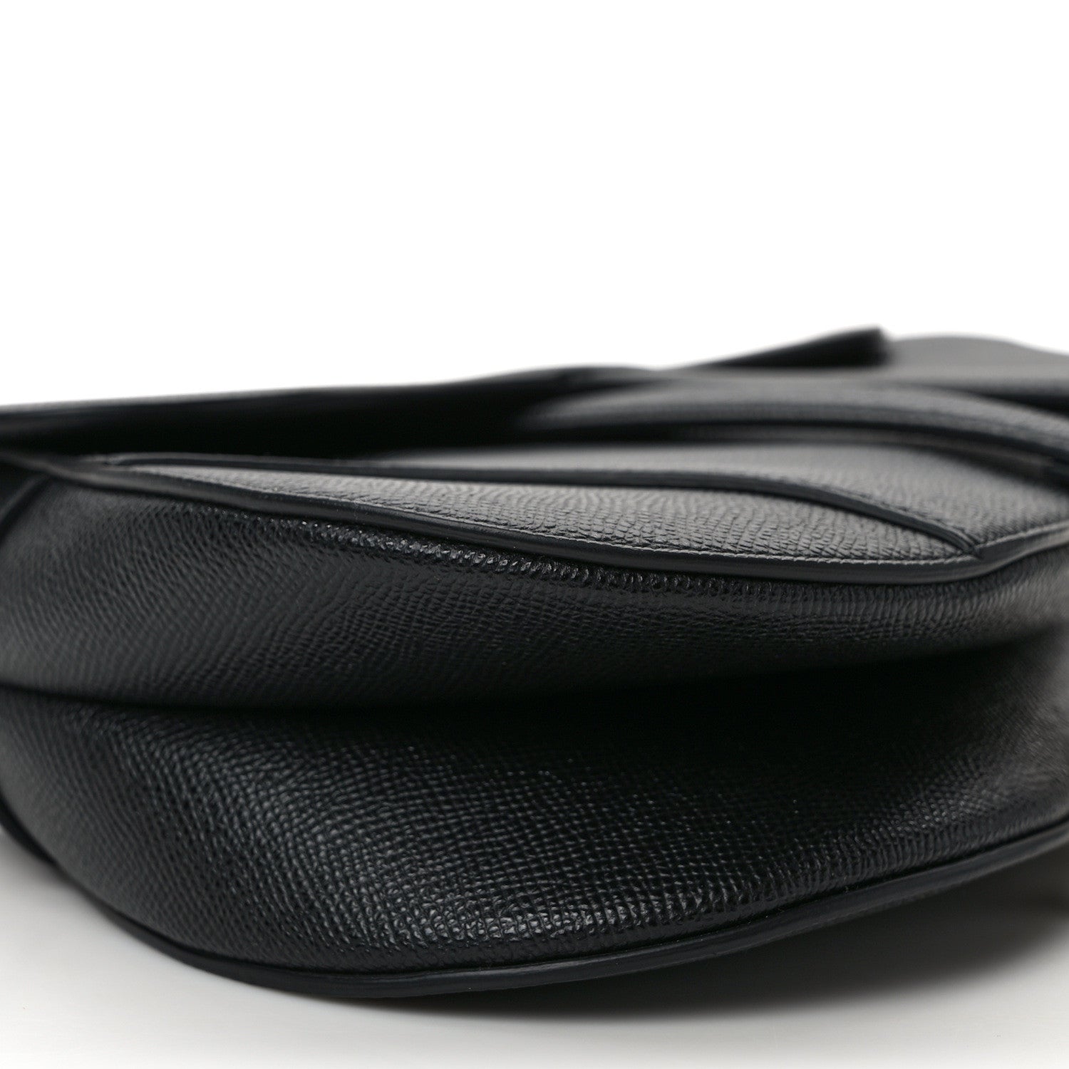 Christian Dior Grained Calfskin Saddle Bag With Strap Black 9 of 13