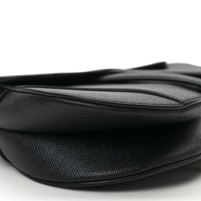 Christian Dior Grained Calfskin Saddle Bag With Strap Black 9 of 13