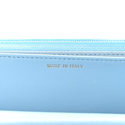 Chanel Caviar Quilted Crystal CC Wallet On Chain WOC Light Blue 7 of 17