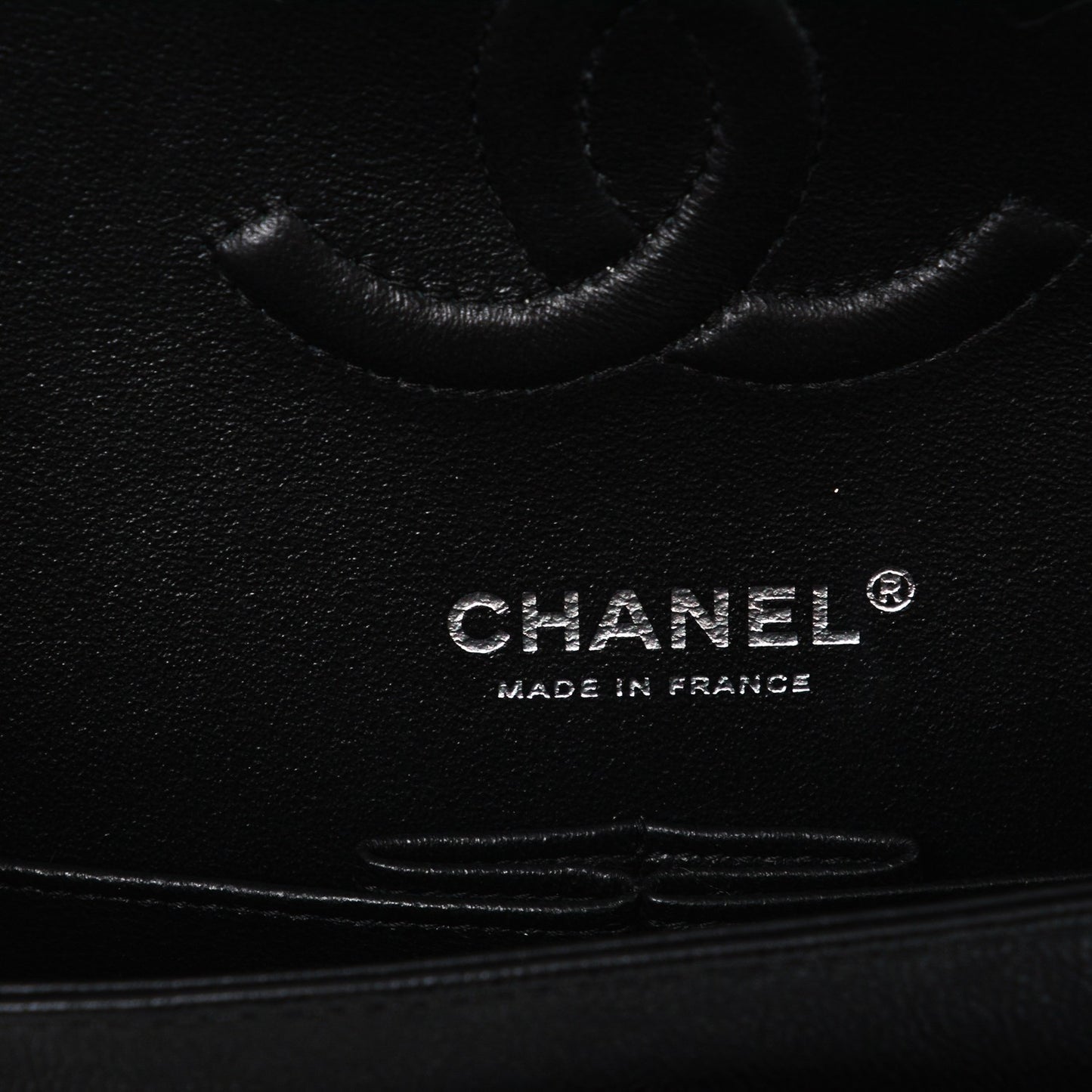 Crumpled Calfskin Quilted Medium Double Flap So Black