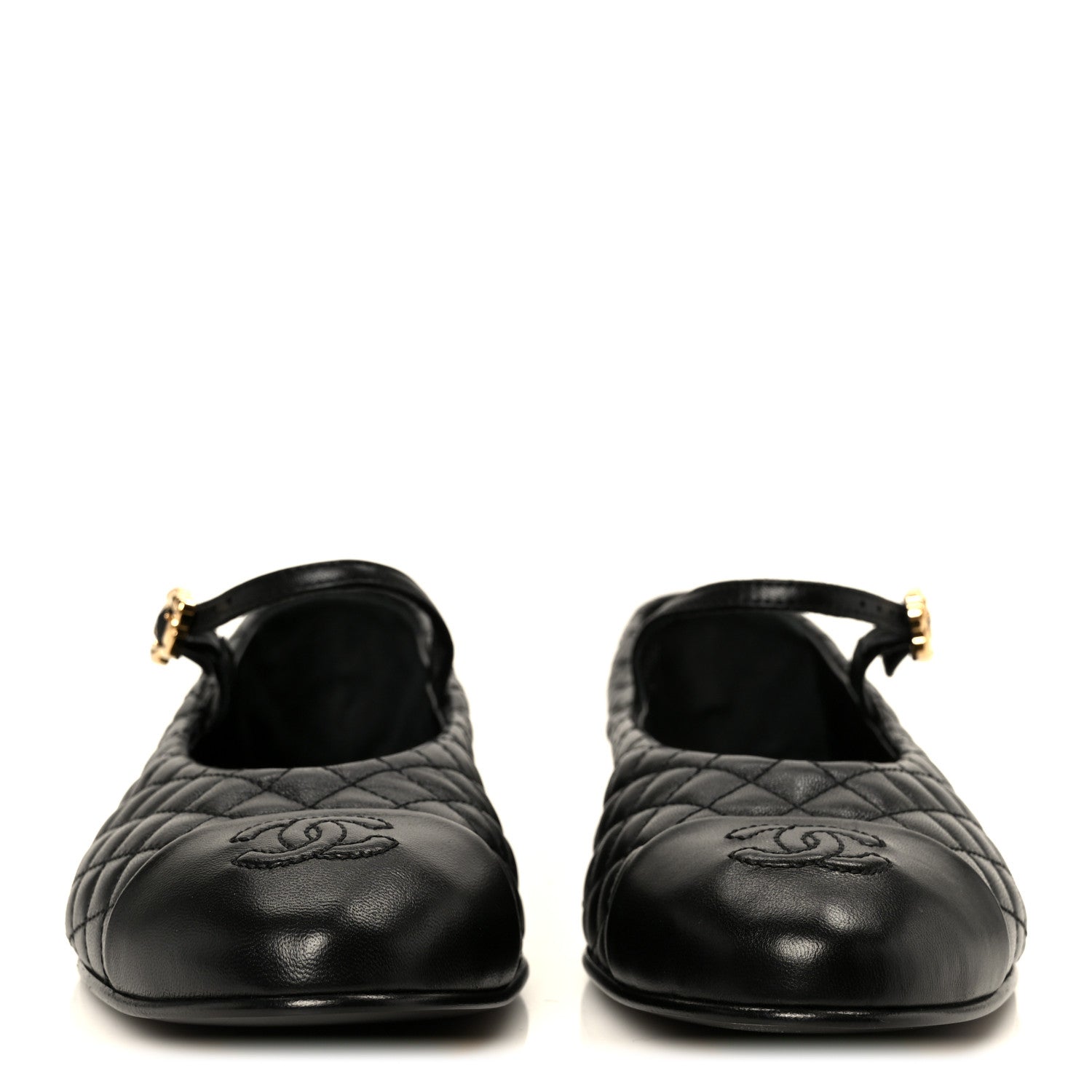 Chanel Lambskin Quilted Mary Jane Flats 36.5 Black 3 of 10