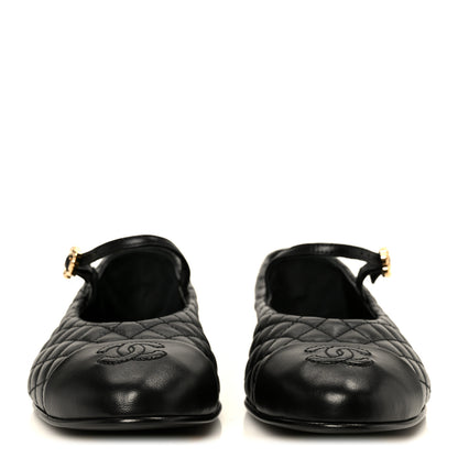 Chanel Lambskin Quilted Mary Jane Flats 36.5 Black 3 of 10