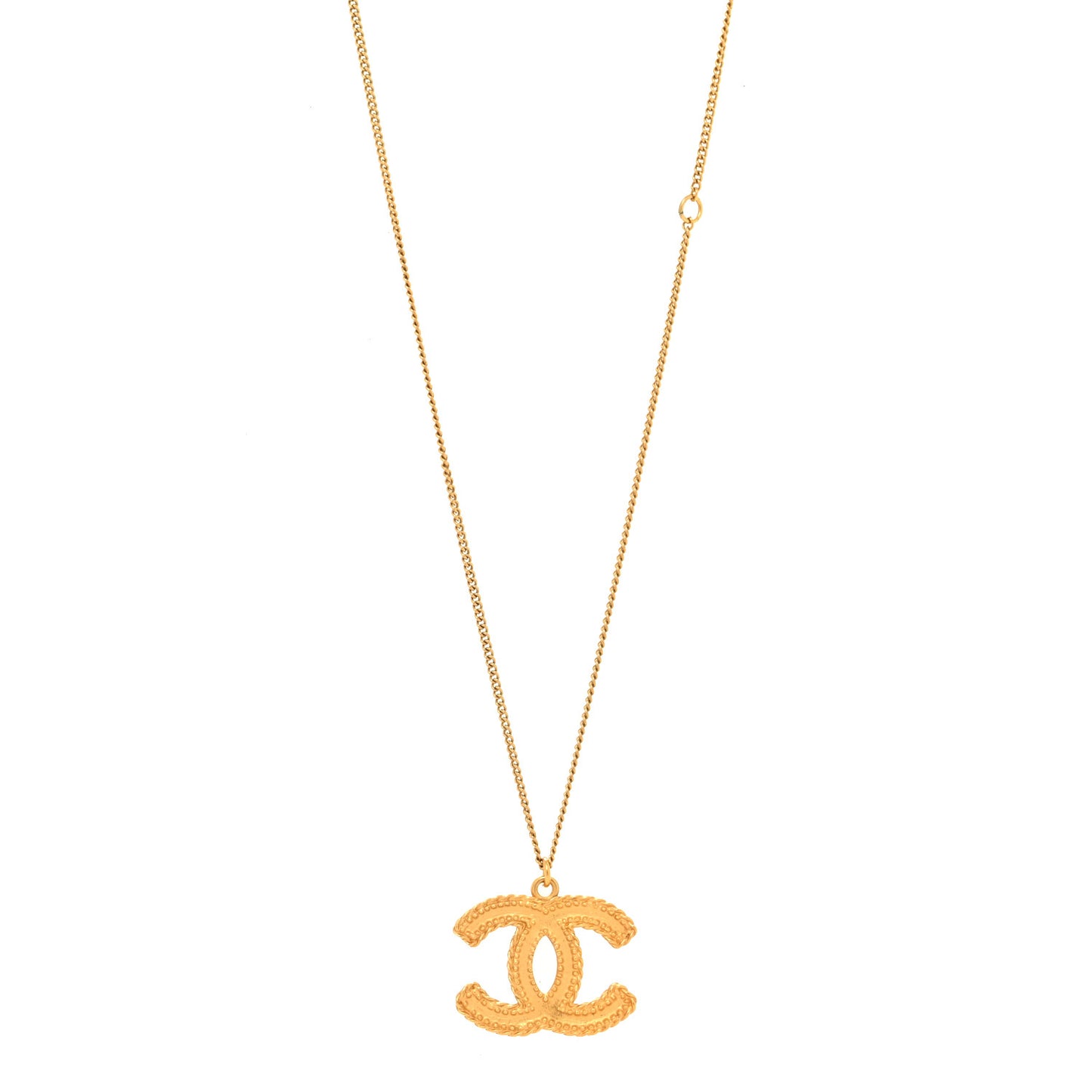 Metal CC Necklace Matte Gold