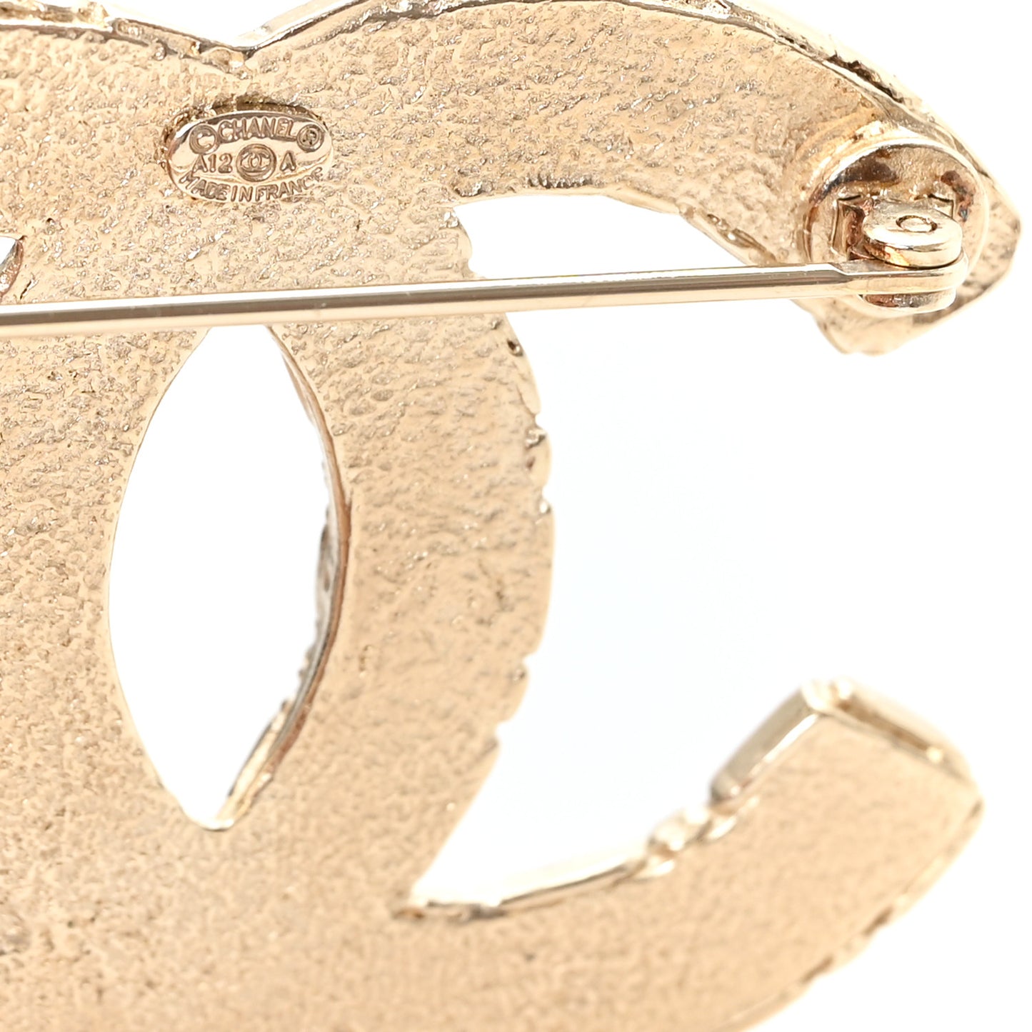 Crystal CC Brooch Gold
