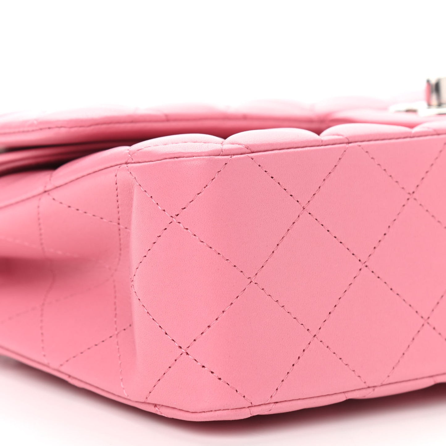 Lambskin Quilted Medium Double Flap Pink