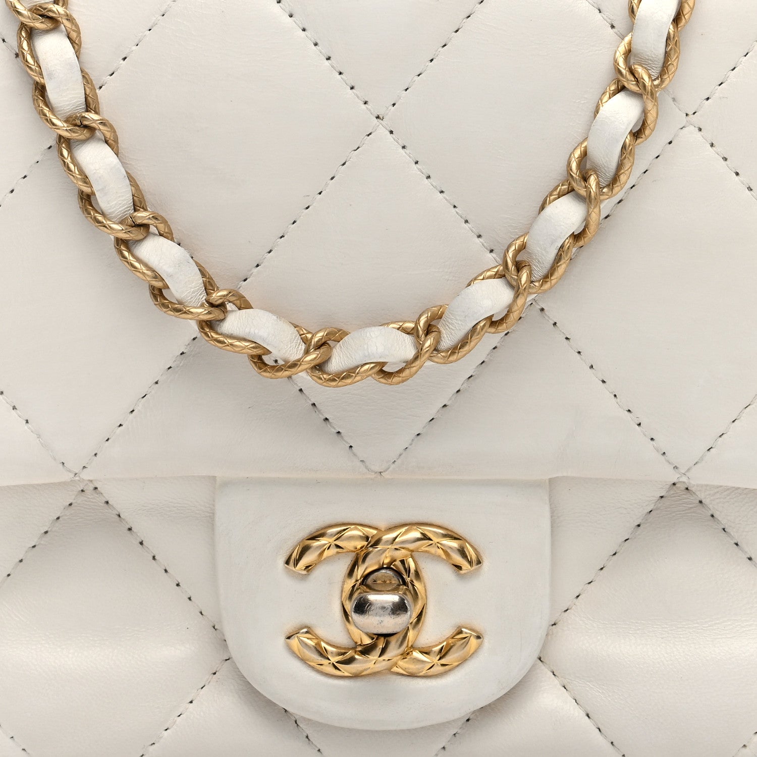 Chanel Lambskin Quilted CC Small Dynasty Flap White 8 of 10