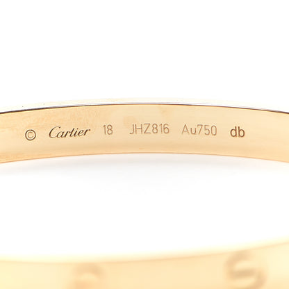 Cartier 18K Yellow Gold LOVE Bracelet 18 5 of 6