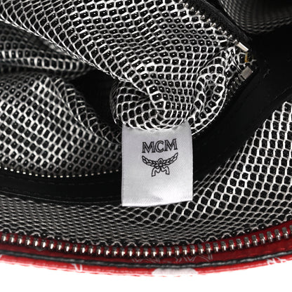 MCM Visetos Medium Zip Pouch Red 7 of 10