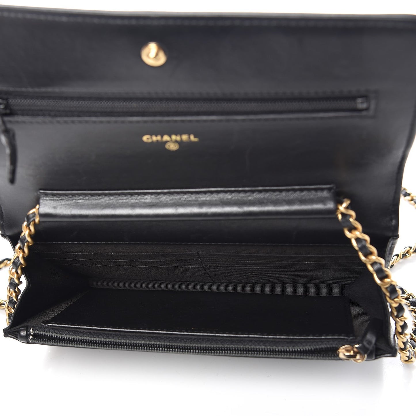 Lambskin Quilted Boy Wallet On Chain WOC Black