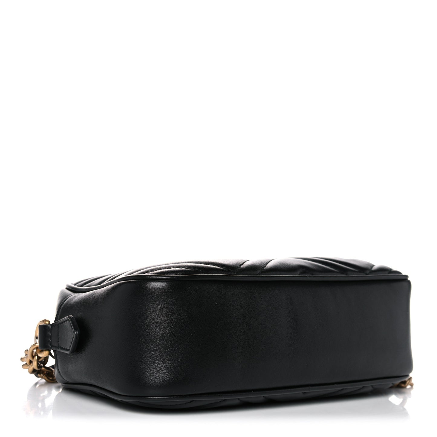 Calfskin Matelasse Small GG Marmont Chain Shoulder Bag Black