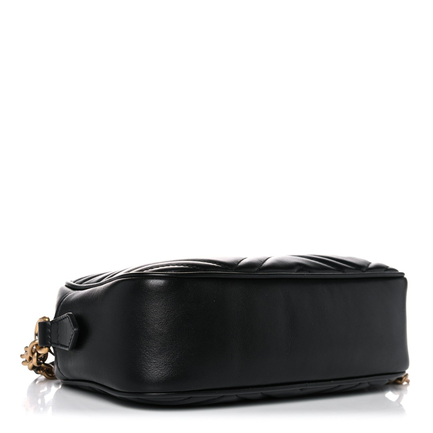 Gucci Calfskin Matelasse Small GG Marmont Chain Shoulder Bag Black 4 of 13