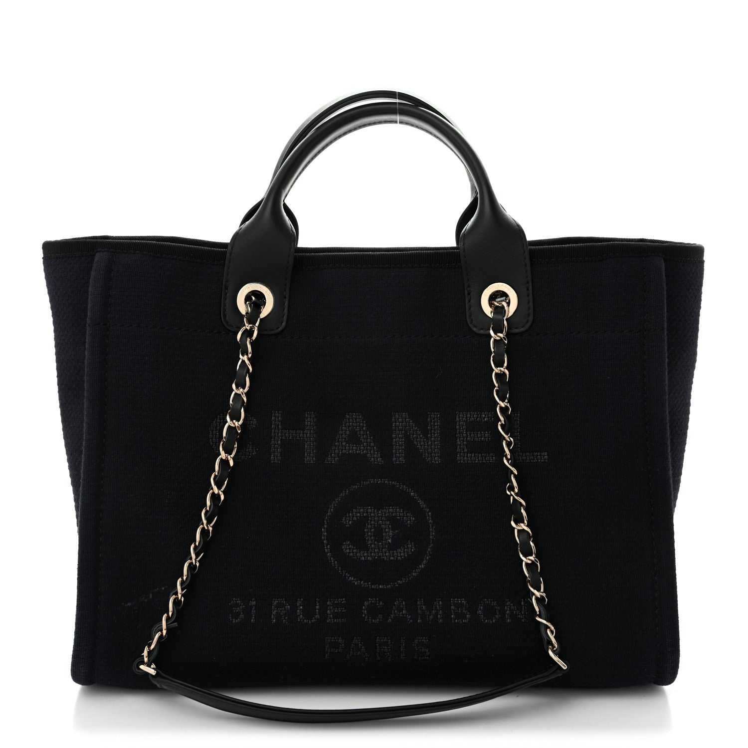 Chanel Mixed Fibers Small Deauville Tote Black 1 of 14