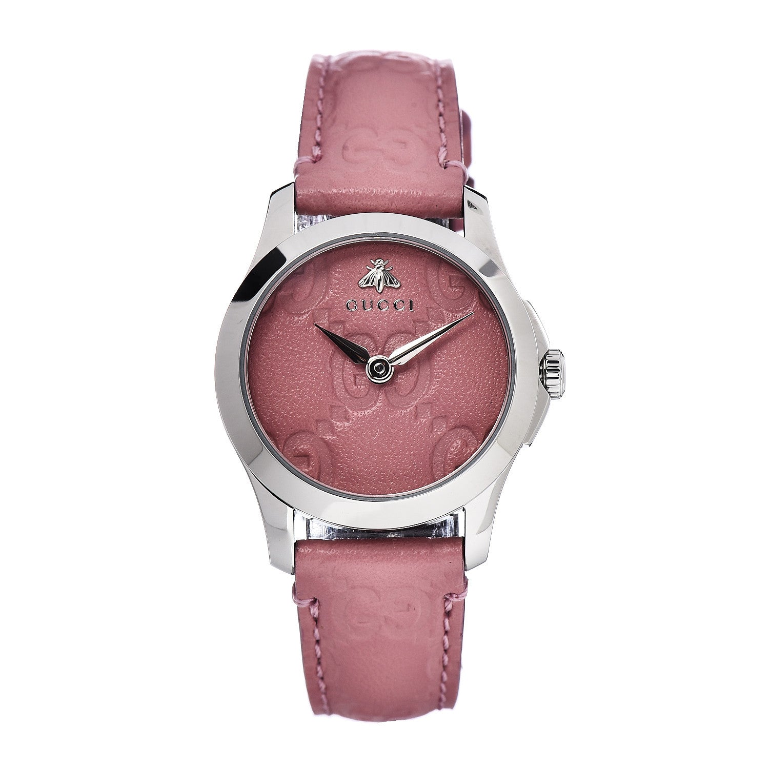 Gucci Stainless Steel Calfskin 27mm G-Timeless Quartz Watch Pink 1 of 8